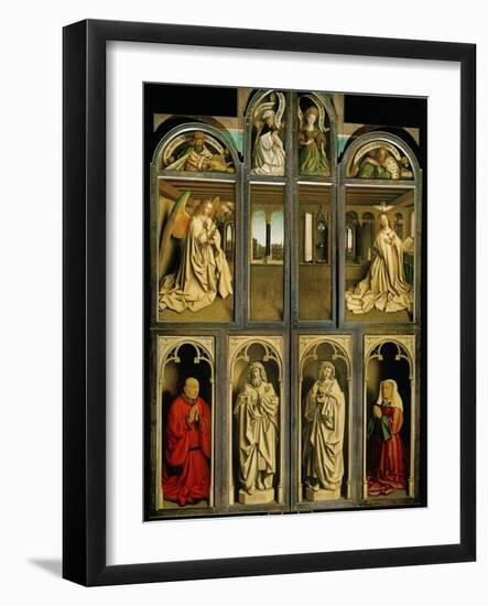 The Ghent Altar, Polyptych with the Adoration of the Lamb, 1432-Jan van Eyck-Framed Giclee Print