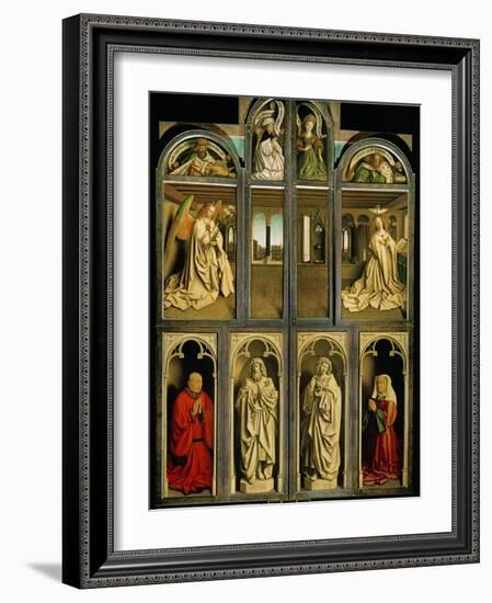 The Ghent Altar, Polyptych with the Adoration of the Lamb, 1432-Jan van Eyck-Framed Giclee Print