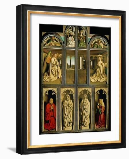 The Ghent Altar, Polyptych with the Adoration of the Lamb, 1432-Jan van Eyck-Framed Giclee Print