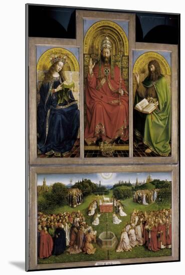 The Ghent Altarpiece or Adoration of the Mystic Lamb-Hubert & Jan Van Eyck-Mounted Art Print