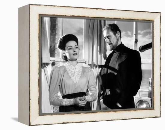 The Ghost and Mrs. Muir, Gene Tierney (Costume Designed by Oleg Cassini), Rex Harrison, 1947-null-Framed Stretched Canvas