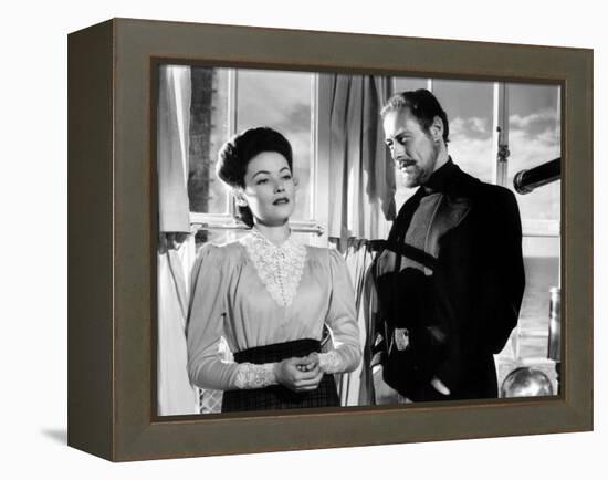 The Ghost and Mrs. Muir, Gene Tierney (Costume Designed by Oleg Cassini), Rex Harrison, 1947-null-Framed Stretched Canvas