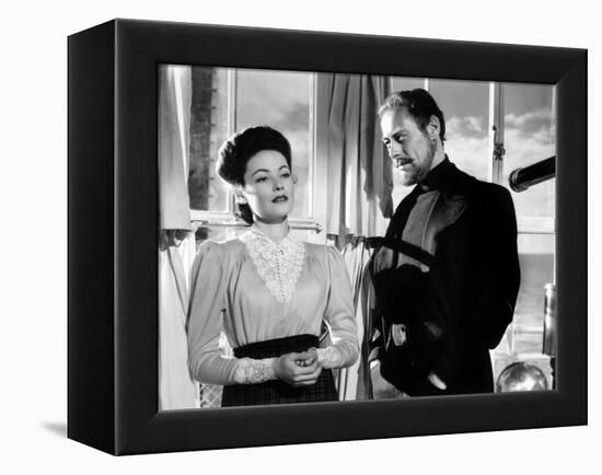 The Ghost and Mrs. Muir, Gene Tierney (Costume Designed by Oleg Cassini), Rex Harrison, 1947-null-Framed Stretched Canvas