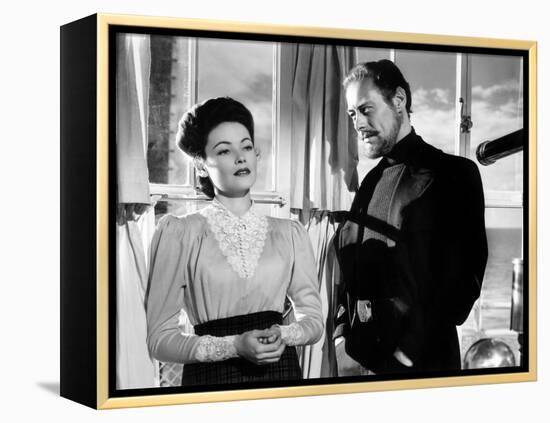 The Ghost and Mrs. Muir, Gene Tierney (Costume Designed by Oleg Cassini), Rex Harrison, 1947-null-Framed Stretched Canvas