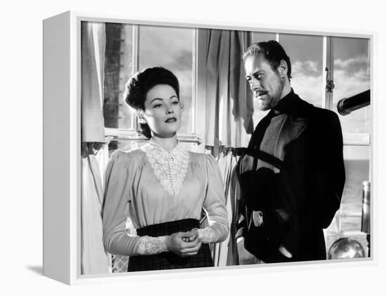 The Ghost and Mrs. Muir, Gene Tierney (Costume Designed by Oleg Cassini), Rex Harrison, 1947-null-Framed Stretched Canvas