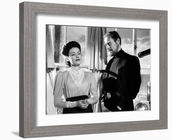 The Ghost and Mrs. Muir, Gene Tierney (Costume Designed by Oleg Cassini), Rex Harrison, 1947-null-Framed Photo