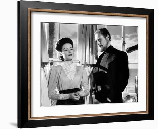 The Ghost and Mrs. Muir, Gene Tierney (Costume Designed by Oleg Cassini), Rex Harrison, 1947-null-Framed Photo