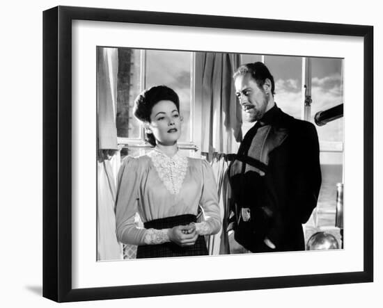 The Ghost and Mrs. Muir, Gene Tierney (Costume Designed by Oleg Cassini), Rex Harrison, 1947--Framed Photo