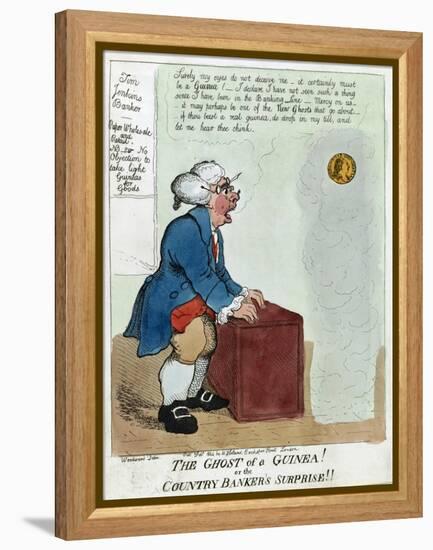 The Ghost of a Guinea! or the Country Banker's Surprise!!, 1804-George Moutard Woodward-Framed Premier Image Canvas