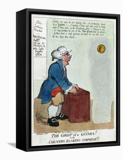 The Ghost of a Guinea! or the Country Banker's Surprise!!, 1804-George Moutard Woodward-Framed Premier Image Canvas