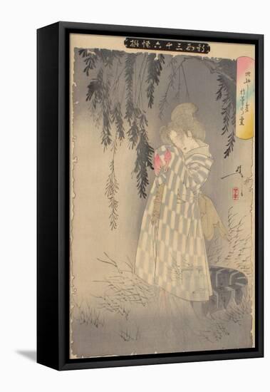 The Ghost of Okiku at Sarayashiki, 1890-Tsukioka Yoshitoshi-Framed Premier Image Canvas