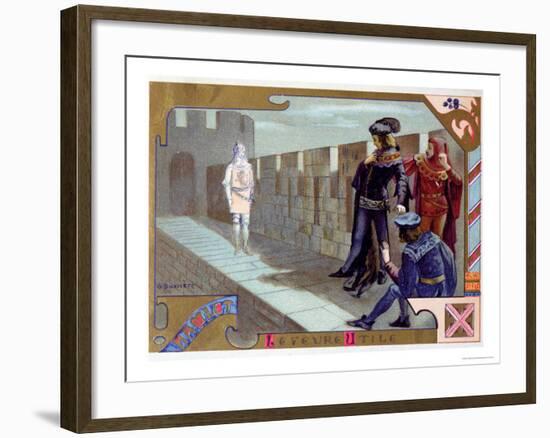 The Ghost of the King Appearing to Hamlet, Scene from Act I of "Hamlet" by William Shakespeare-Gaston Bussiere-Framed Giclee Print