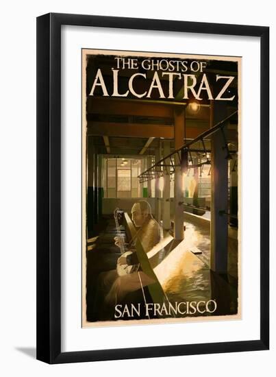 The Ghosts of Alcatraz Island - San Francisco, CA-Lantern Press-Framed Art Print