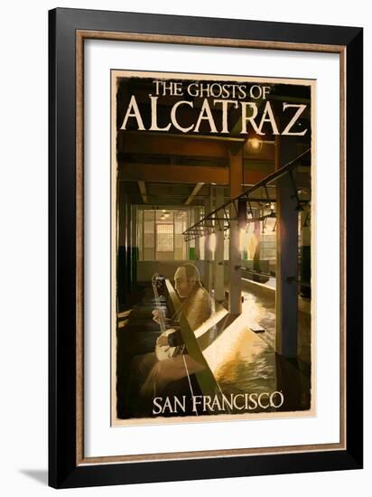 The Ghosts of Alcatraz Island - San Francisco, CA-Lantern Press-Framed Art Print