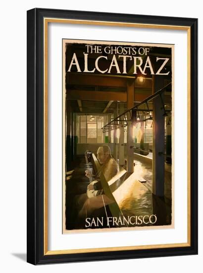 The Ghosts of Alcatraz Island - San Francisco, CA-Lantern Press-Framed Art Print