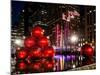 The Giant Christmas Ornaments on Sixth Avenue across from the Radio City Music Hall by Night-Philippe Hugonnard-Mounted Photographic Print