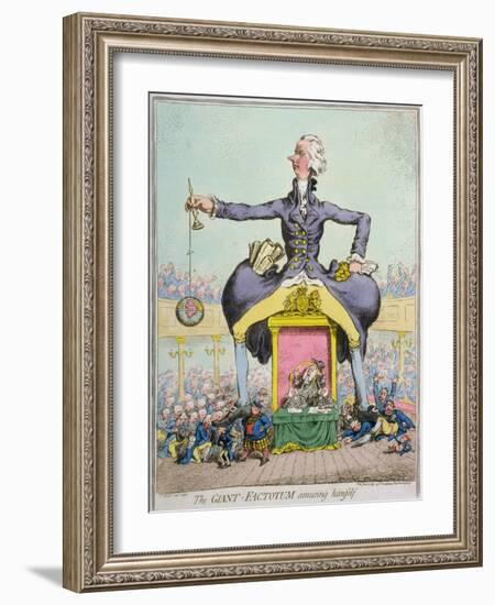 The Giant Factotum Amusing Himself, Published by Hannah Humphrey in 1797-James Gillray-Framed Giclee Print