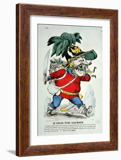 The Giant German Ogre, Caricature of Otto Von Bismarck-null-Framed Giclee Print