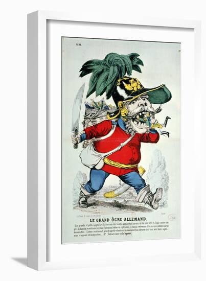 The Giant German Ogre, Caricature of Otto Von Bismarck-null-Framed Giclee Print