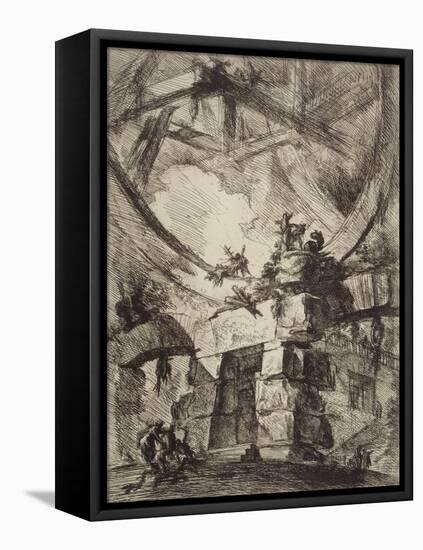 The Giant Wheel, C.1749 (Etching, Engraving & Chemical Tone, Printed with Plate Tone)-Giovanni Battista Piranesi-Framed Premier Image Canvas