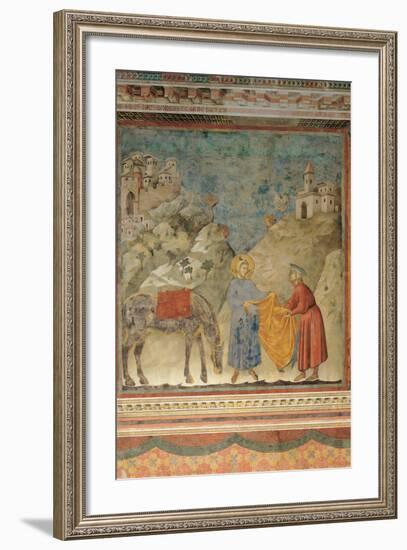 The Gift of the Mantle-Giotto di Bondone-Framed Giclee Print