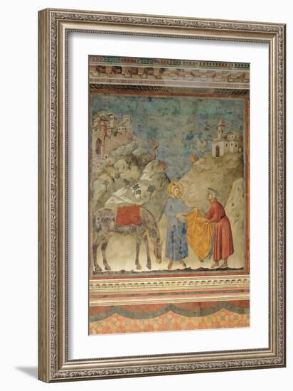 The Gift of the Mantle-Giotto di Bondone-Framed Giclee Print