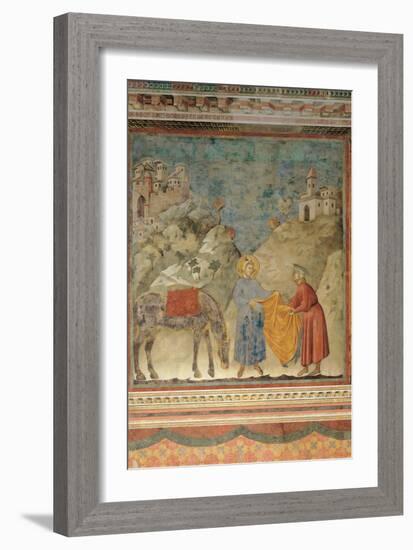 The Gift of the Mantle-Giotto di Bondone-Framed Giclee Print