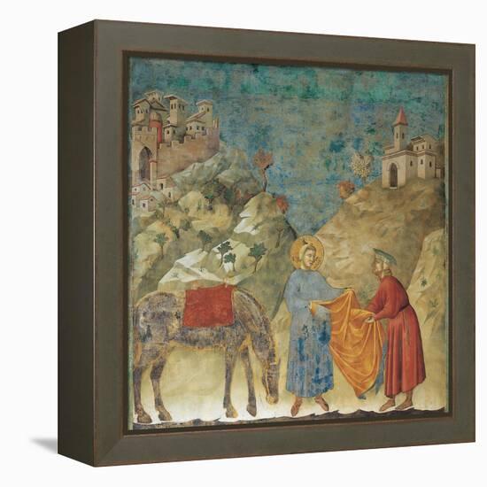 The Gift of the Mantle-Giotto di Bondone-Framed Premier Image Canvas