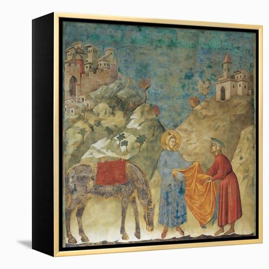 The Gift of the Mantle-Giotto di Bondone-Framed Premier Image Canvas