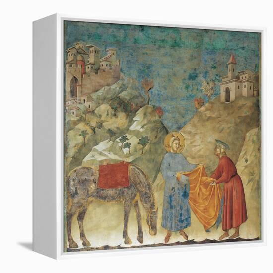 The Gift of the Mantle-Giotto di Bondone-Framed Premier Image Canvas