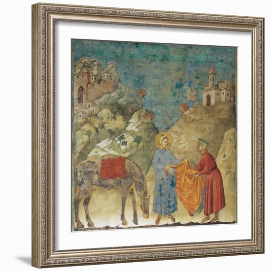 The Gift of the Mantle-Giotto di Bondone-Framed Giclee Print