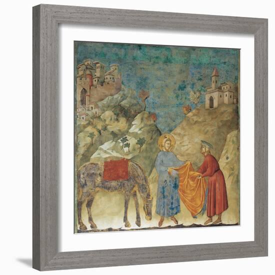 The Gift of the Mantle-Giotto di Bondone-Framed Giclee Print