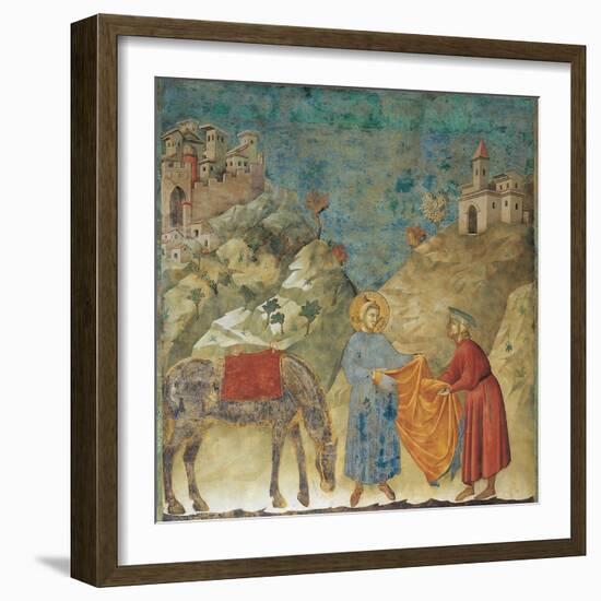 The Gift of the Mantle-Giotto di Bondone-Framed Giclee Print