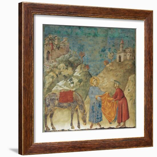 The Gift of the Mantle-Giotto di Bondone-Framed Giclee Print