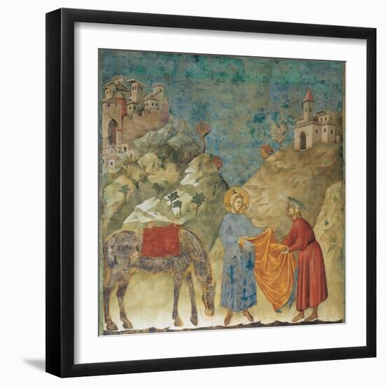 The Gift of the Mantle-Giotto di Bondone-Framed Giclee Print