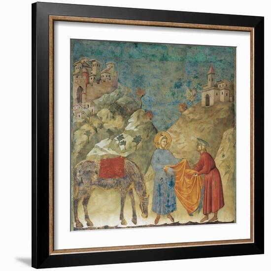 The Gift of the Mantle-Giotto di Bondone-Framed Giclee Print