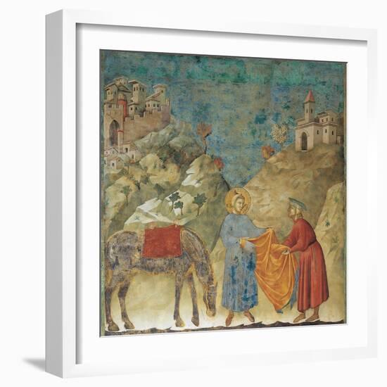 The Gift of the Mantle-Giotto di Bondone-Framed Giclee Print