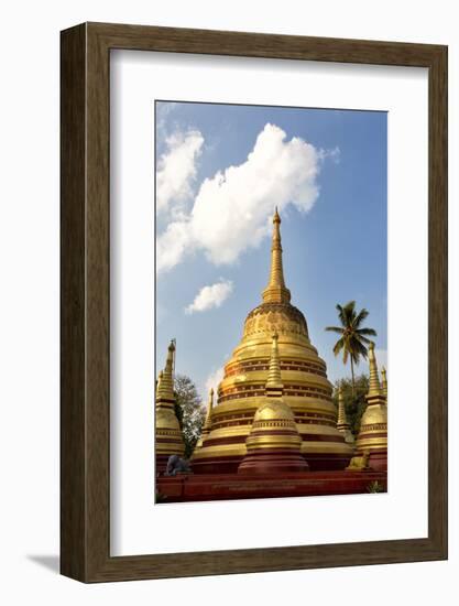 The Gilded Stupas of Wat In, Kengtung (Kyaingtong), Shan State, Myanmar (Burma), Asia-Lee Frost-Framed Photographic Print