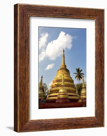 The Gilded Stupas of Wat In, Kengtung (Kyaingtong), Shan State, Myanmar (Burma), Asia-Lee Frost-Framed Photographic Print