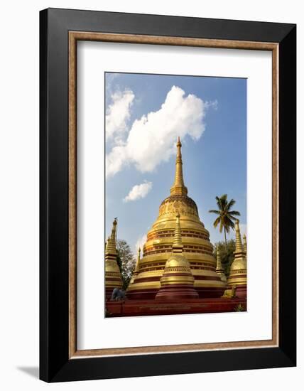 The Gilded Stupas of Wat In, Kengtung (Kyaingtong), Shan State, Myanmar (Burma), Asia-Lee Frost-Framed Photographic Print