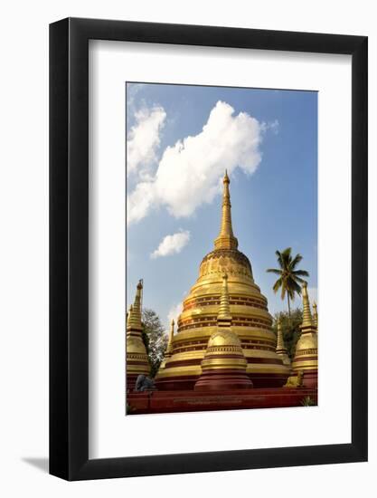 The Gilded Stupas of Wat In, Kengtung (Kyaingtong), Shan State, Myanmar (Burma), Asia-Lee Frost-Framed Photographic Print