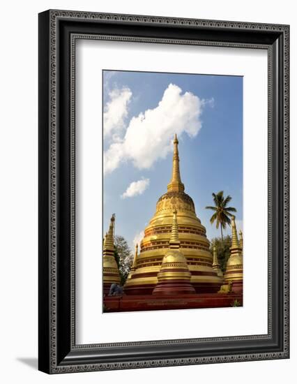 The Gilded Stupas of Wat In, Kengtung (Kyaingtong), Shan State, Myanmar (Burma), Asia-Lee Frost-Framed Photographic Print