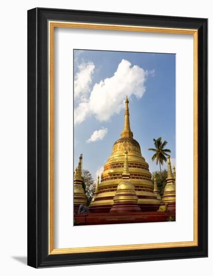 The Gilded Stupas of Wat In, Kengtung (Kyaingtong), Shan State, Myanmar (Burma), Asia-Lee Frost-Framed Photographic Print