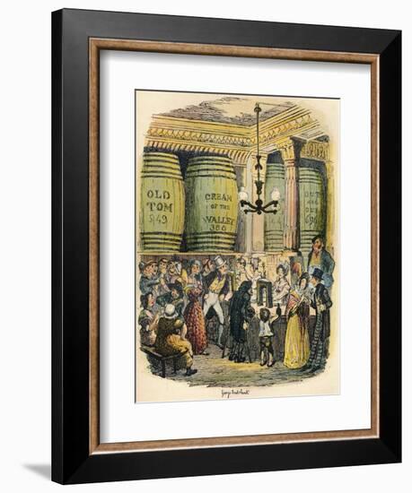 The Gin Palace, C1900-George Cruikshank-Framed Giclee Print