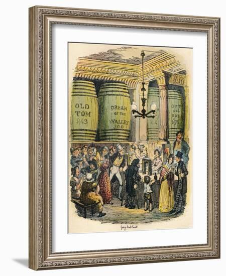 The Gin Palace, C1900-George Cruikshank-Framed Giclee Print