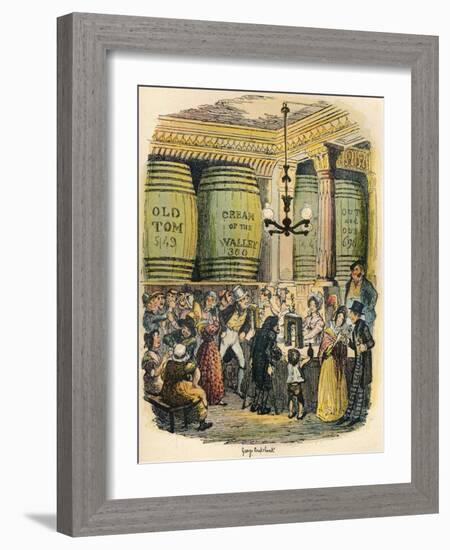 The Gin Palace, C1900-George Cruikshank-Framed Giclee Print