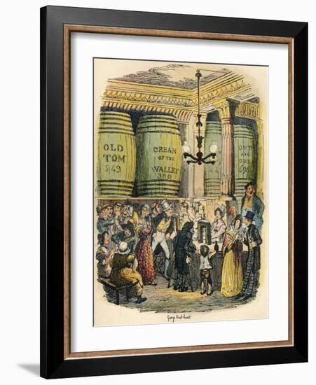 The Gin Palace, C1900-George Cruikshank-Framed Giclee Print