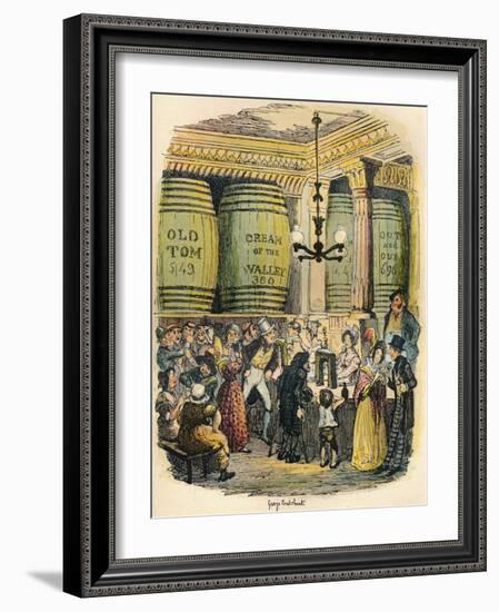 The Gin Palace, C1900-George Cruikshank-Framed Giclee Print
