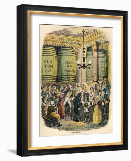 The Gin Palace, C1900-George Cruikshank-Framed Giclee Print