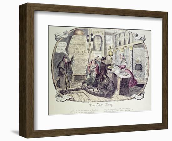 The Gin Shop, 1829-George Cruikshank-Framed Giclee Print